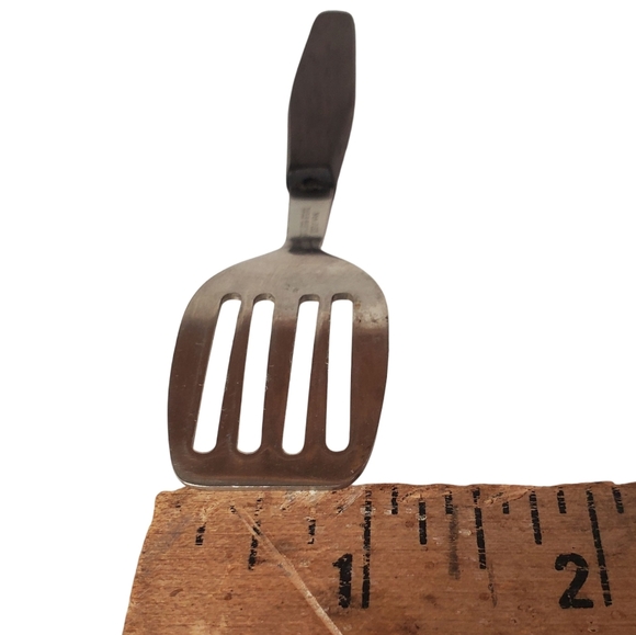 MCM Mini Stainless Steel Slotted Spatula with Wooden Handle. Made In Denmark. - Picture 6 of 6